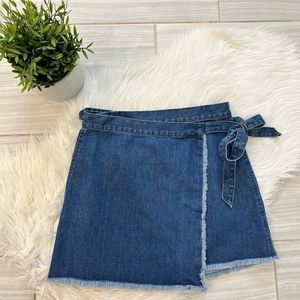 Madewell Denim Tie Mini Skirt